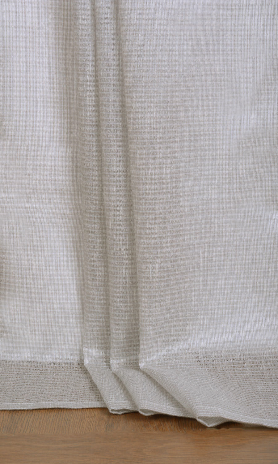 Horizontal Striped Sheer Home Textile Fabric Material By the Metre (Grey-Beige)