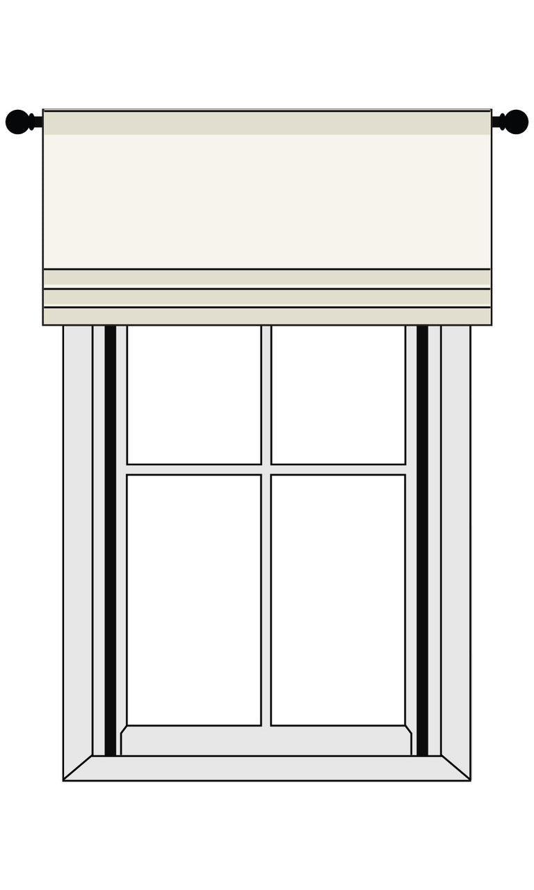 Custom faux roman shade valance