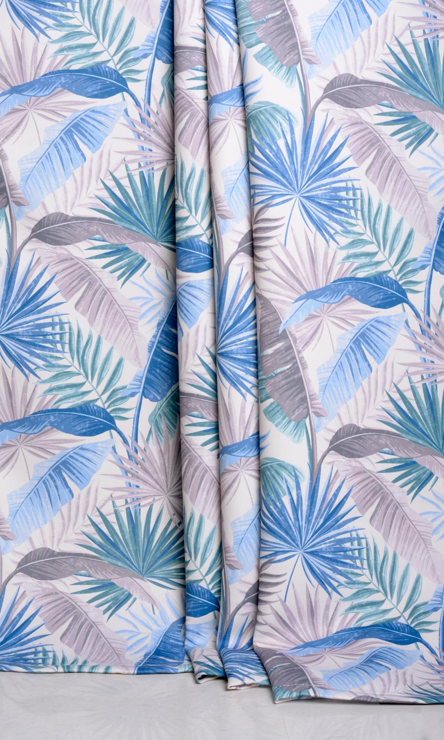Botanical Floral Window Treatments Fabric Sample (Blue/ Purple)