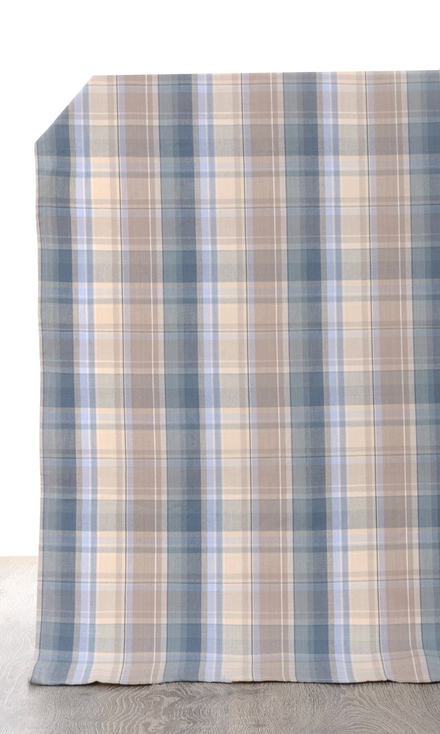 Cotton Curtain Panels (Blue/ Brown)