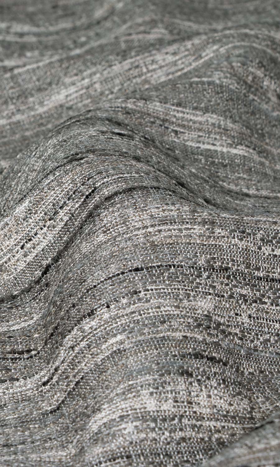 Faux Silk Textured Home Textile Fabric Material By the Metre (Grey)