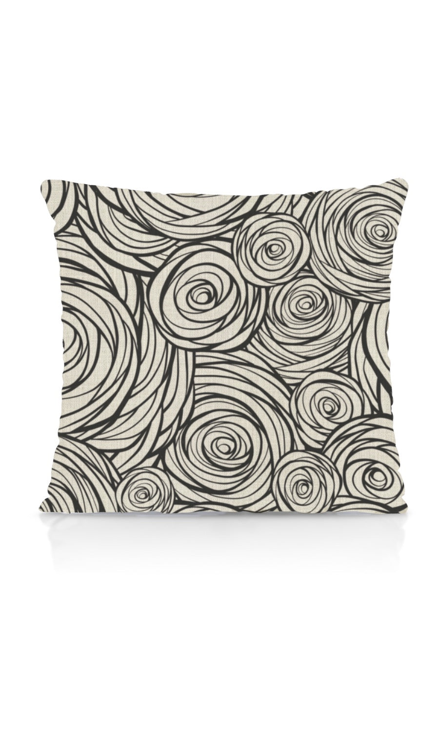 Printed Home Textile Fabric Material Sample (Black/ Milky White)