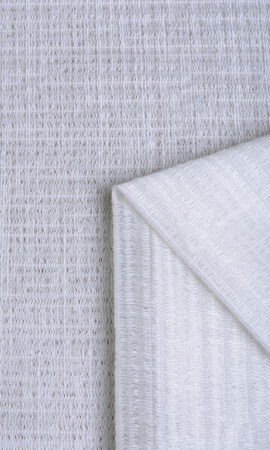 Cotton Blend Check Sheer Fabric By the Metre for Curtains & Drapes (Milky White)