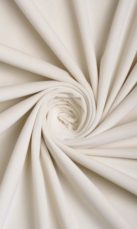 Warm Ivory Velvet Fabric Curtains 