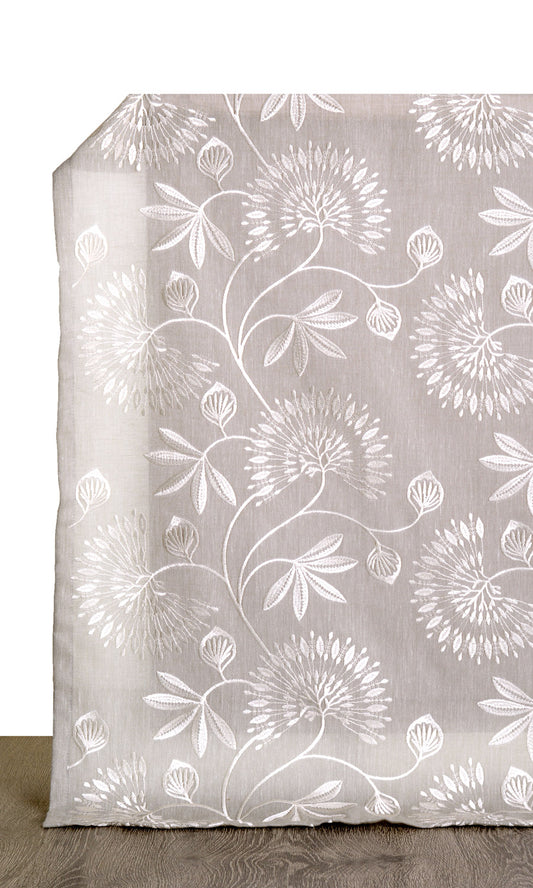 Semi Sheer Drapery (Warm Gray/ White)