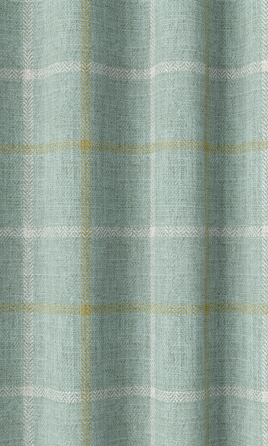 Check Patterned Curtains (Aqua Blue)