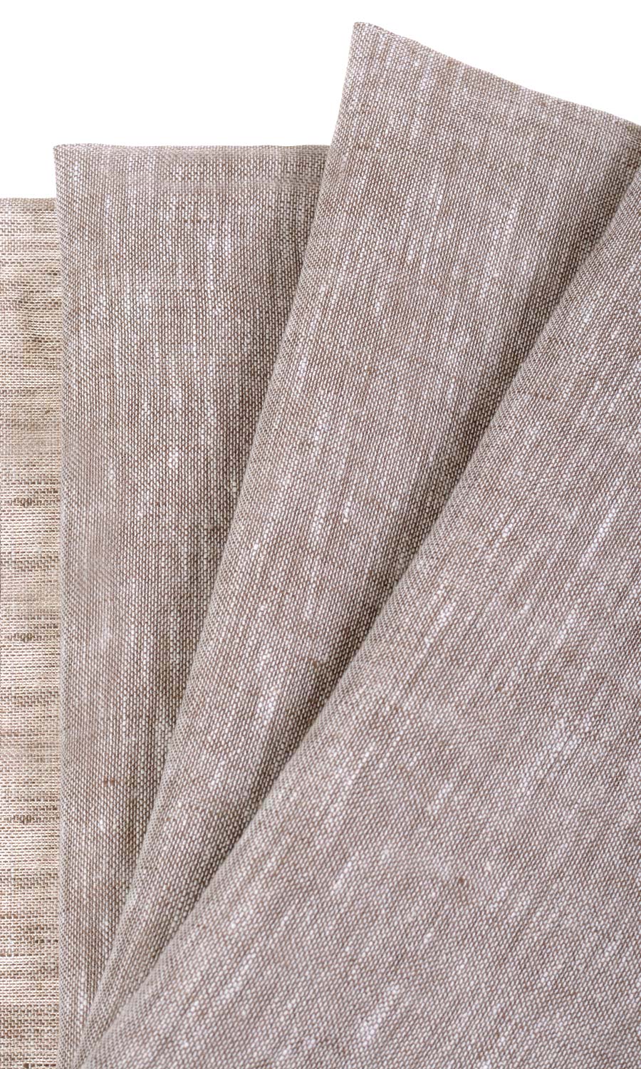 Linen Sheer Fabric By the Metre for Curtains & Drapes (Brown)