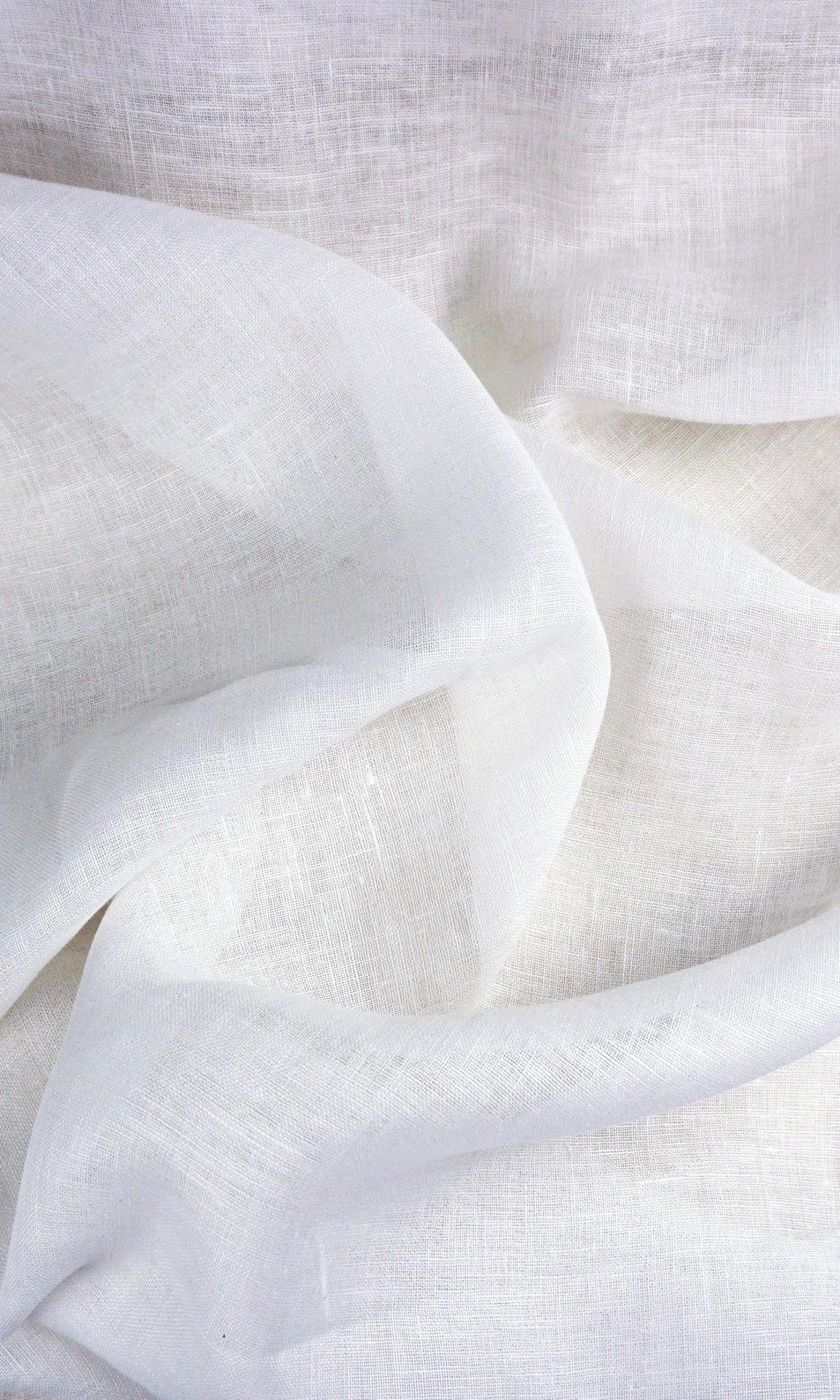 Semi Sheer Home Décor Fabric By the Metre (White/ Ivory)