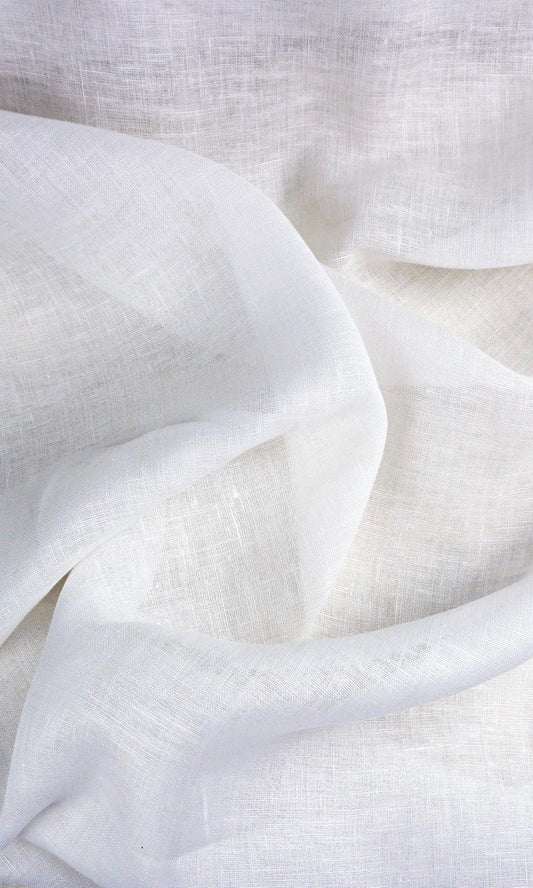 Semi Sheer Home Décor Fabric By the Metre (White/ Ivory)
