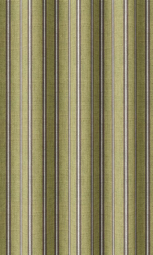 Green & Brown Pencil Pleat Curtains 