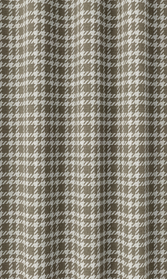 Check Patterned Drapes (Mocha Brown/ White)