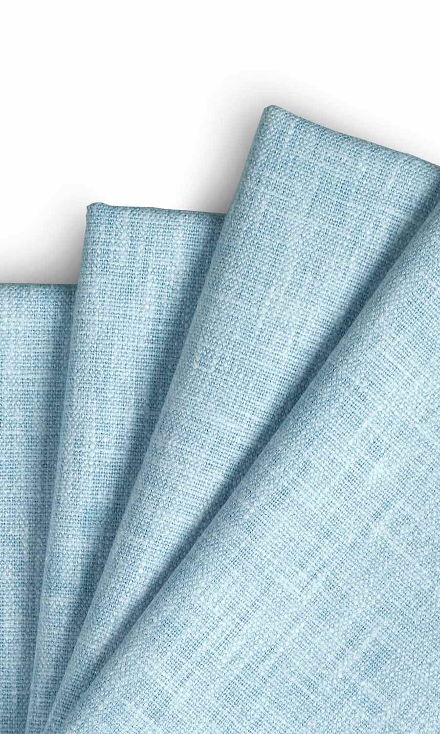 Cotton Blend Pinch Pleat, Rod Pocket, Eyelet Curtains (Light Blue)