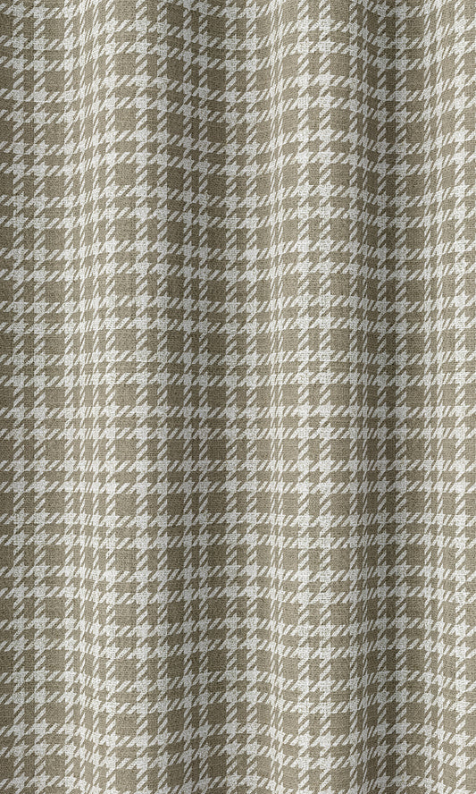 Modern Check Patterned Drapes (Tan Brown)