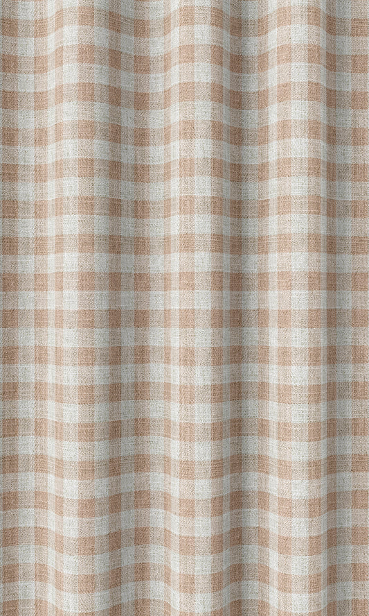 Check Patterned Drapes (Blush Pink/ White)