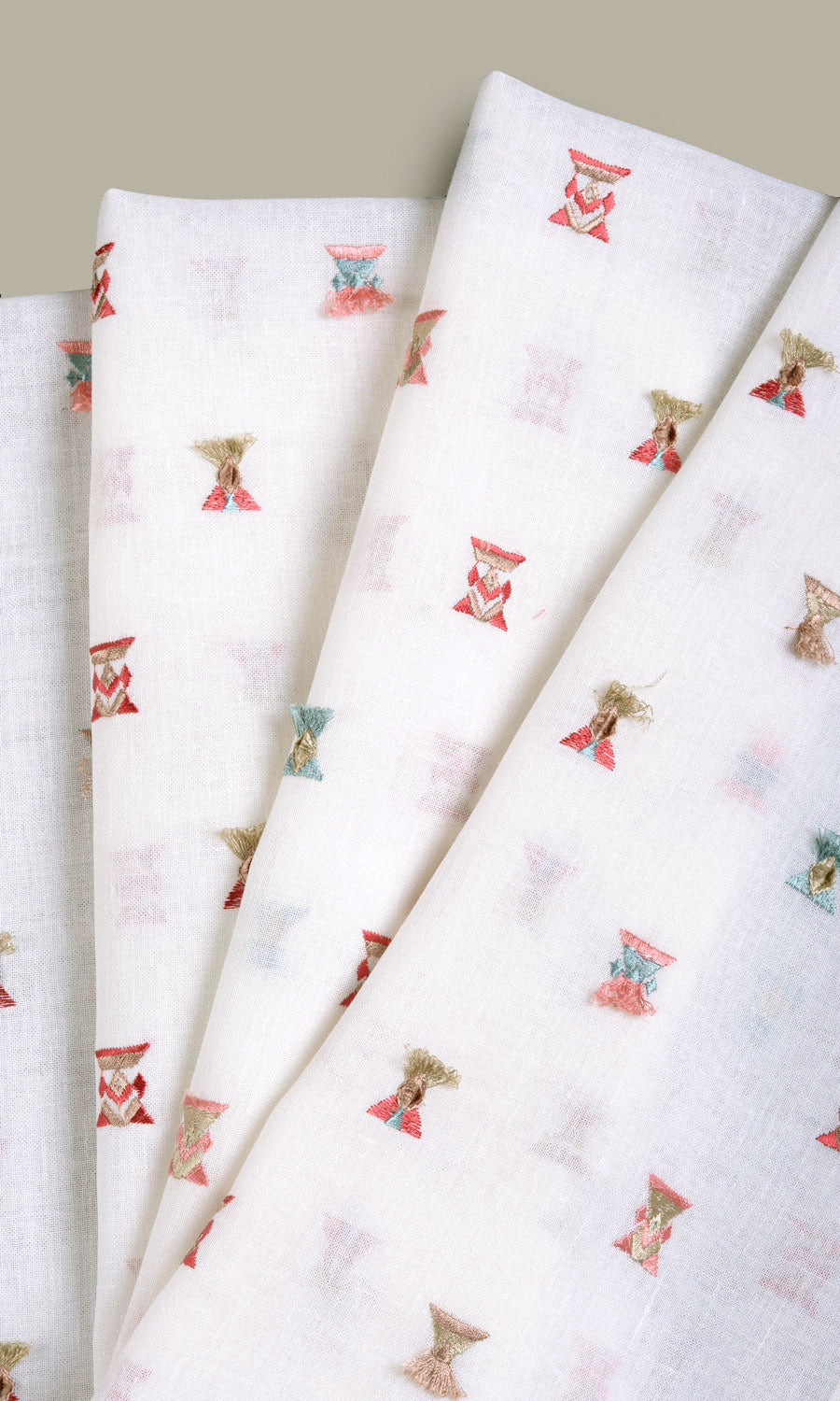 Semi Sheer Window Treatments Fabric By the Metre (Red/ Pink/ Beige/ Blue/ White)