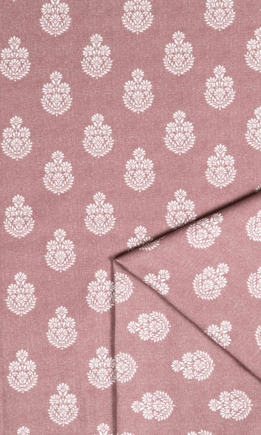Floral Cotton Home Textile Fabric Material Sample (Blush Red/ Pink)