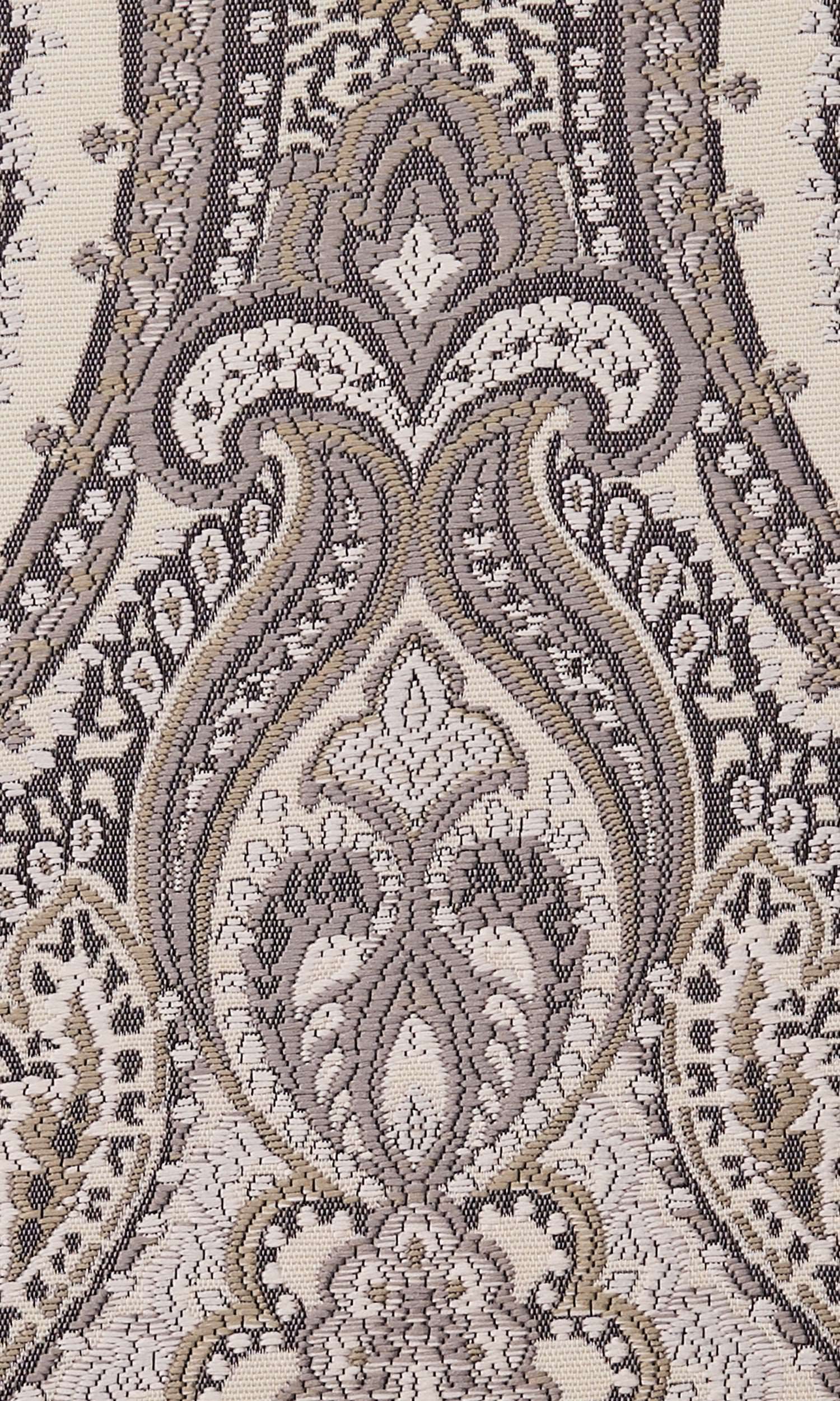 Damask Pinch Pleat, Rod Pocket, Eyelet Curtains (Gray/ Beige/ Charcoal)
