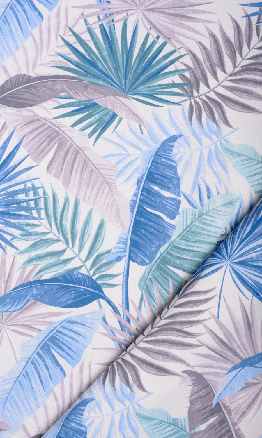 Botanical Floral Home Textile Fabric Material Sample (Blue/ Purple)
