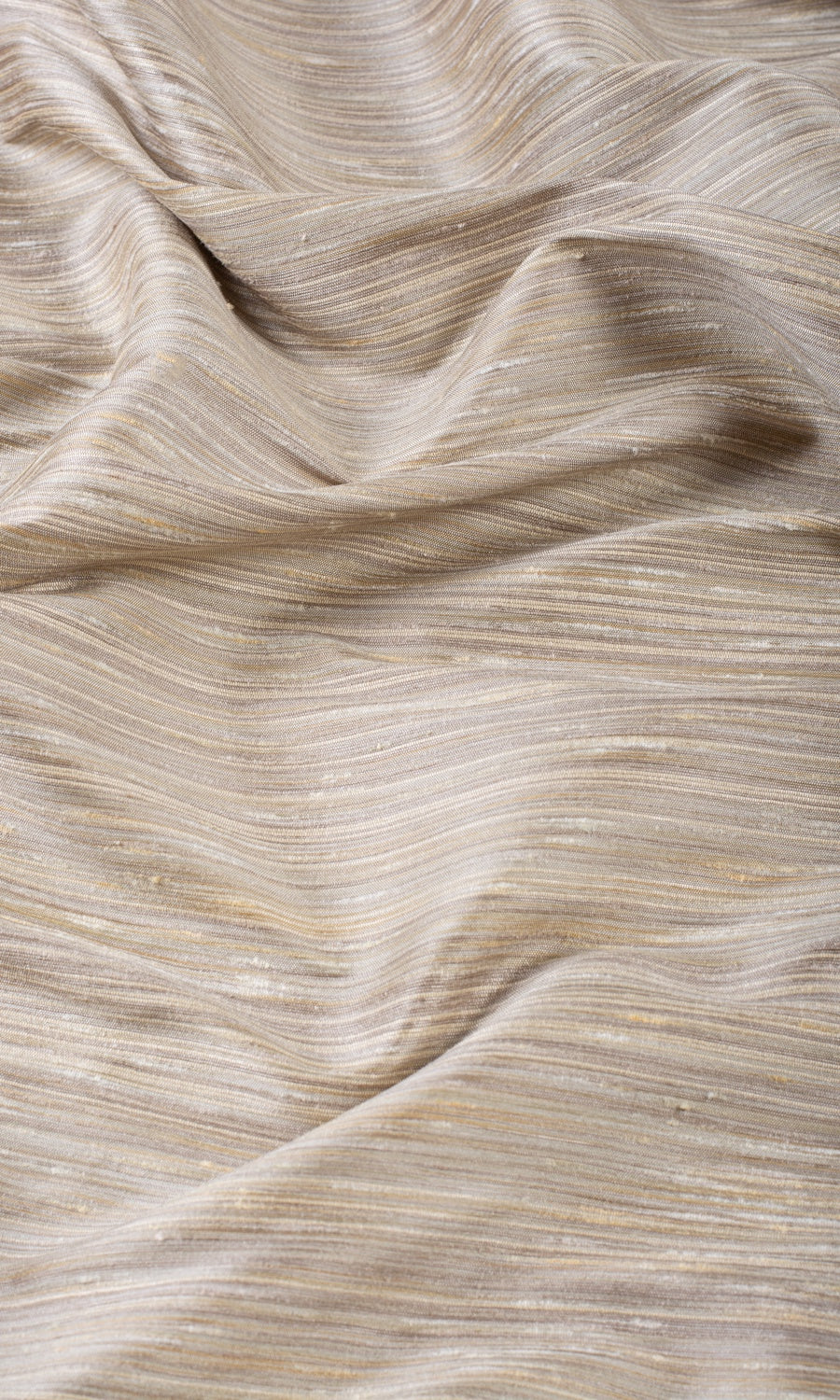 Faux Silk Fabric By the Metre for Curtains & Drapes (Sepia Beige)