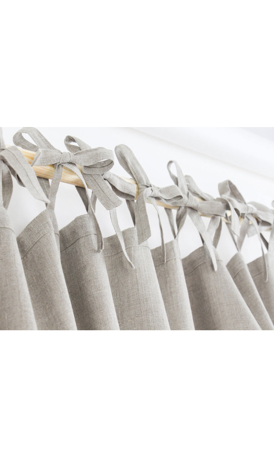 Pure Linen Pinch Pleat, Rod Pocket, Eyelet Curtains (Brown)