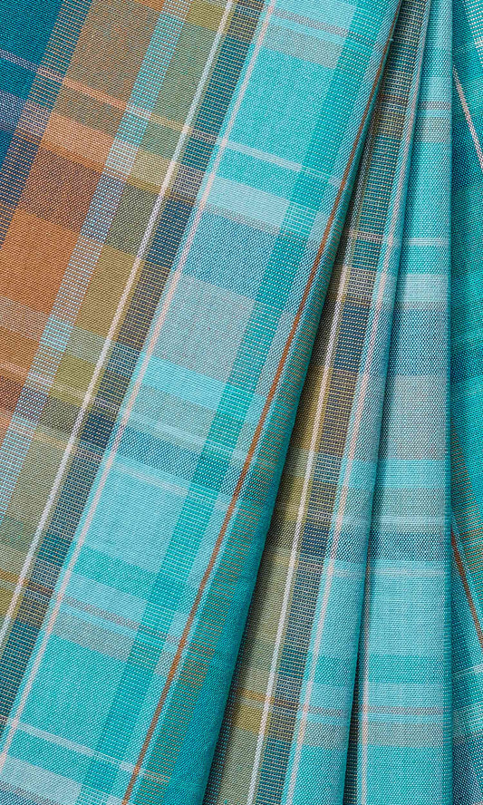 Cotton Curtain Panels (Blue)