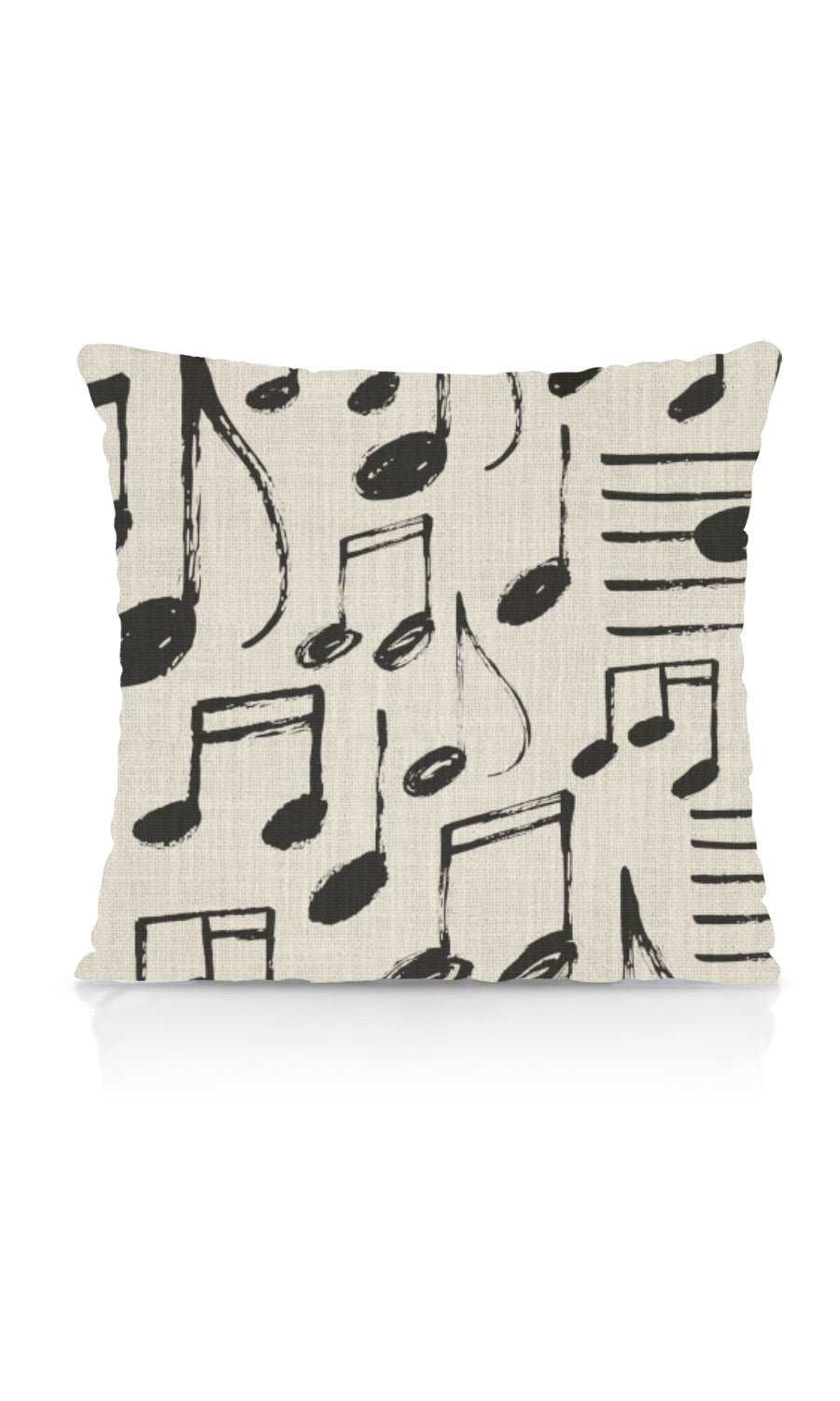 Music Themed Print Pinch Pleat, Rod Pocket, Eyelet Curtains (Black/ Milky White)