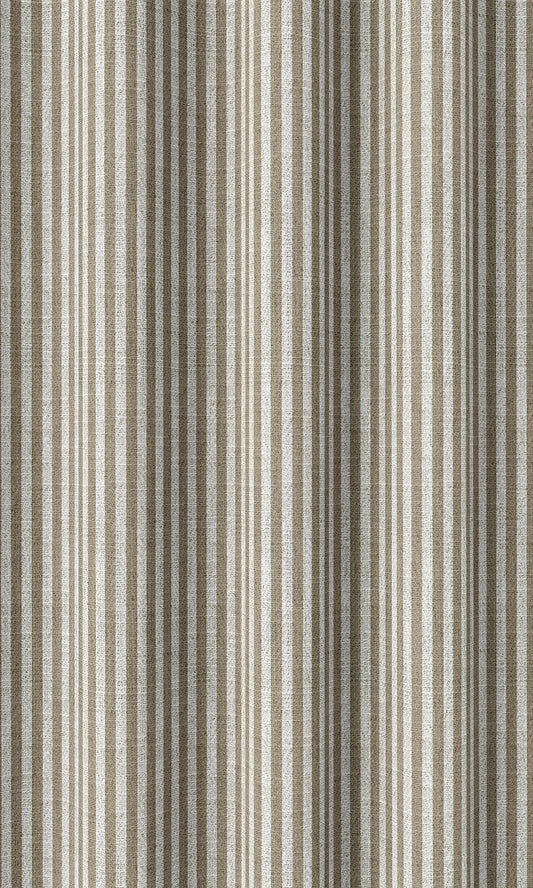 Modern Printed Cotton Curtains (Brown / White)
