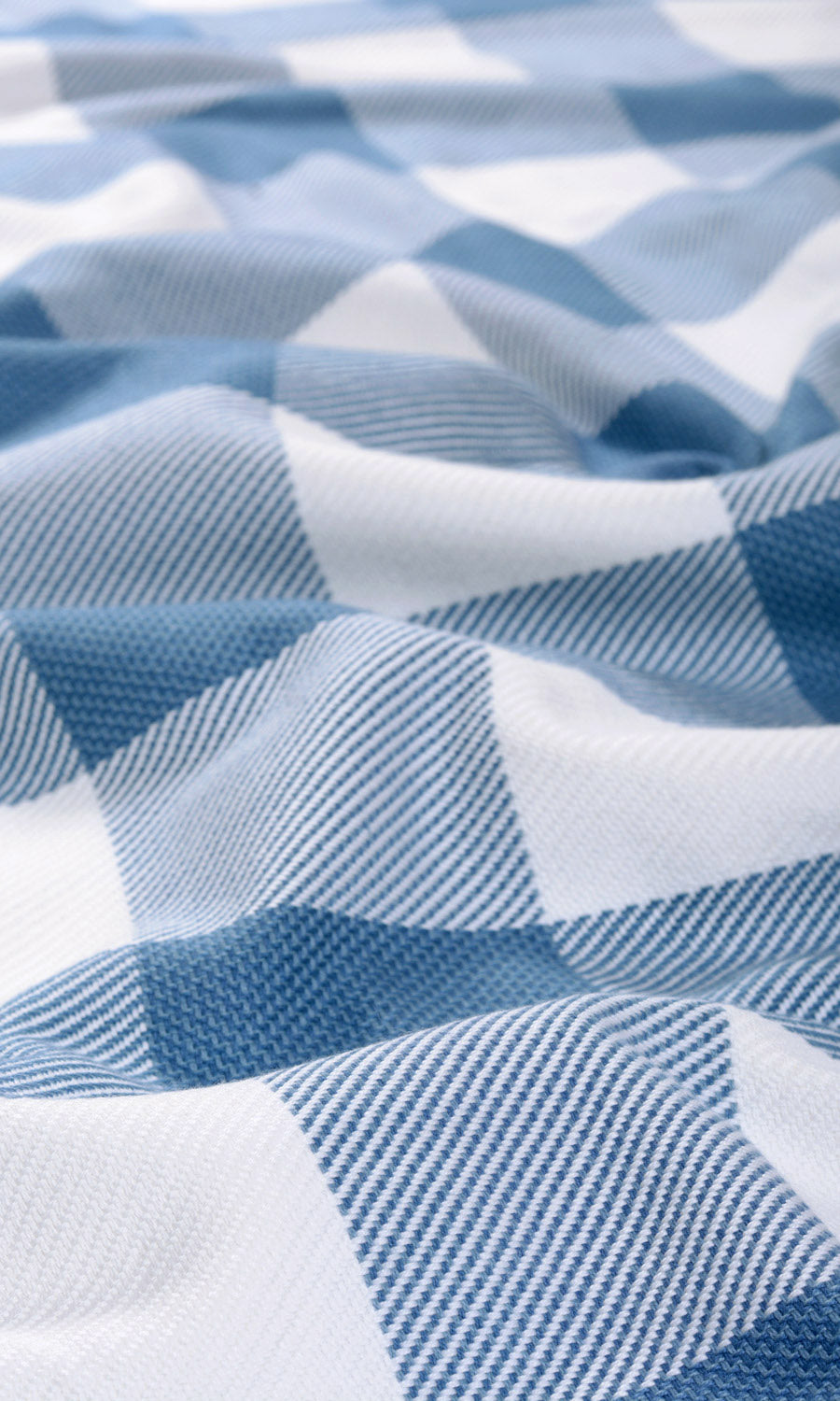 Buffalo Check Made-to-Measure Curtains (Indigo Blue/ White)