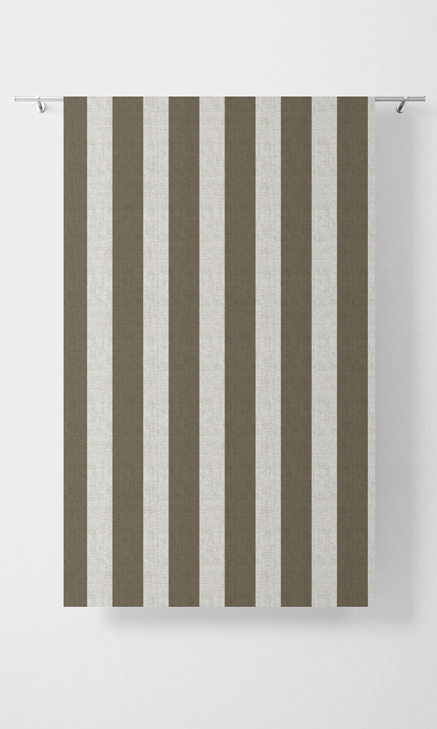 Striped Print Home Textile Fabric Material By the Metre (Mocha Brown/ White)