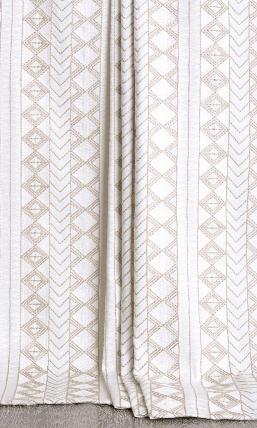 Ikat Textured Curtains (white/ Beige)