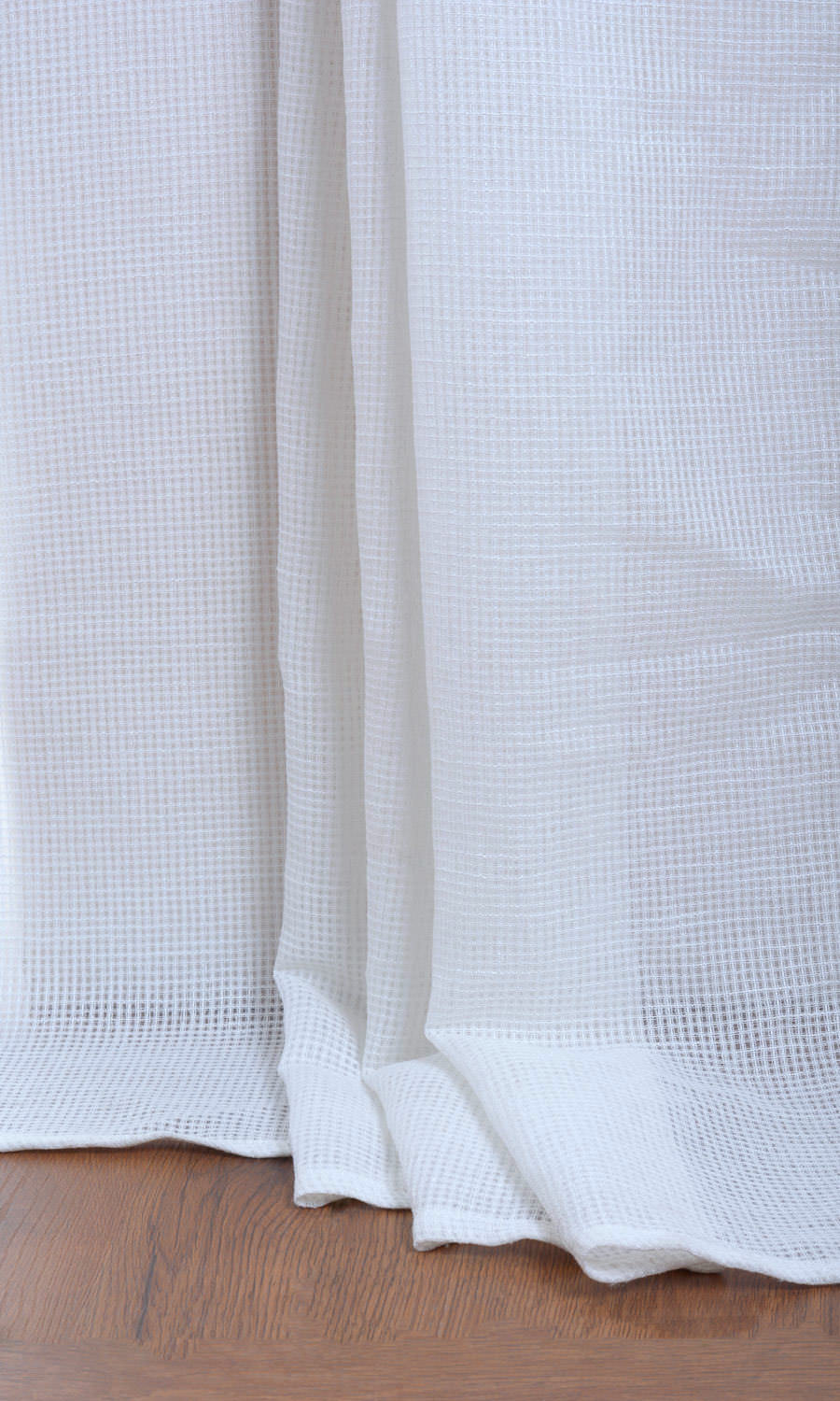Check Weave Pure Sheer Window Treatments Fabric By the Metre (White)
