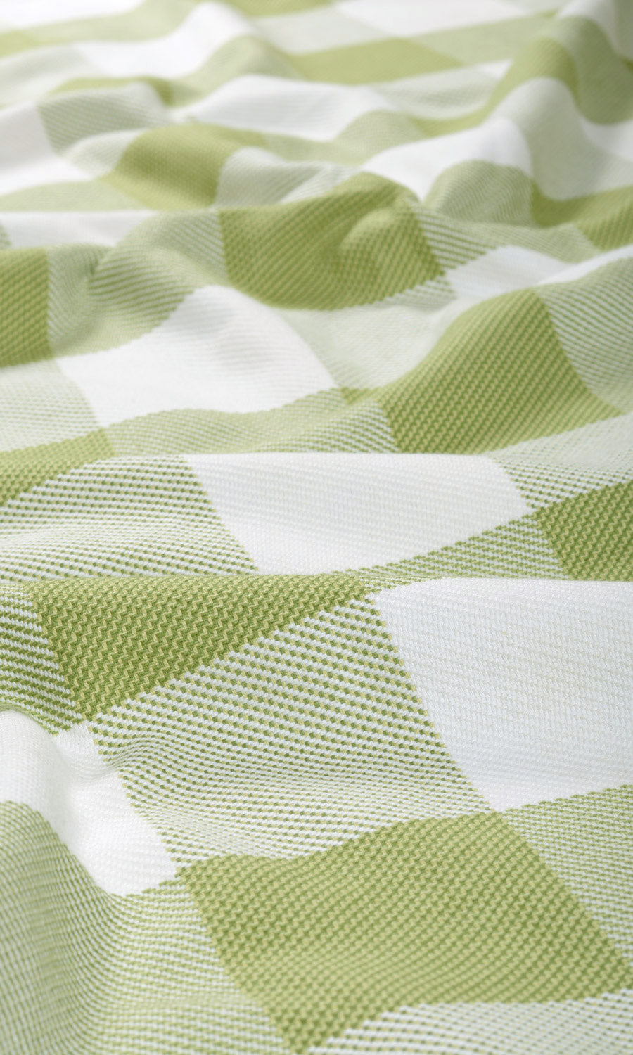 Buffalo Check Home Textile Fabric Material Sample (Olive Green/ White)