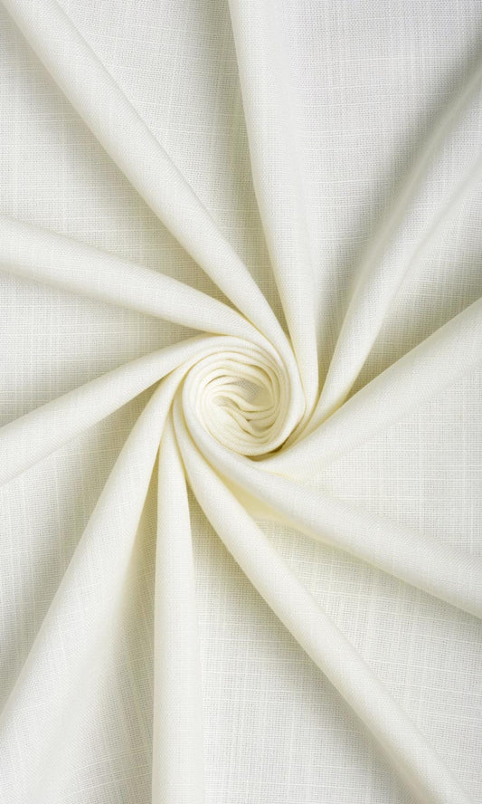 White Plain Linen Textured Curtains