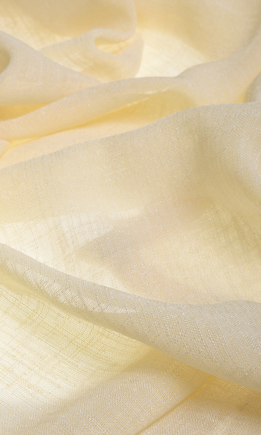 Sheer Linen Window Treatments Fabric By the Metre (Lemon Yellow)