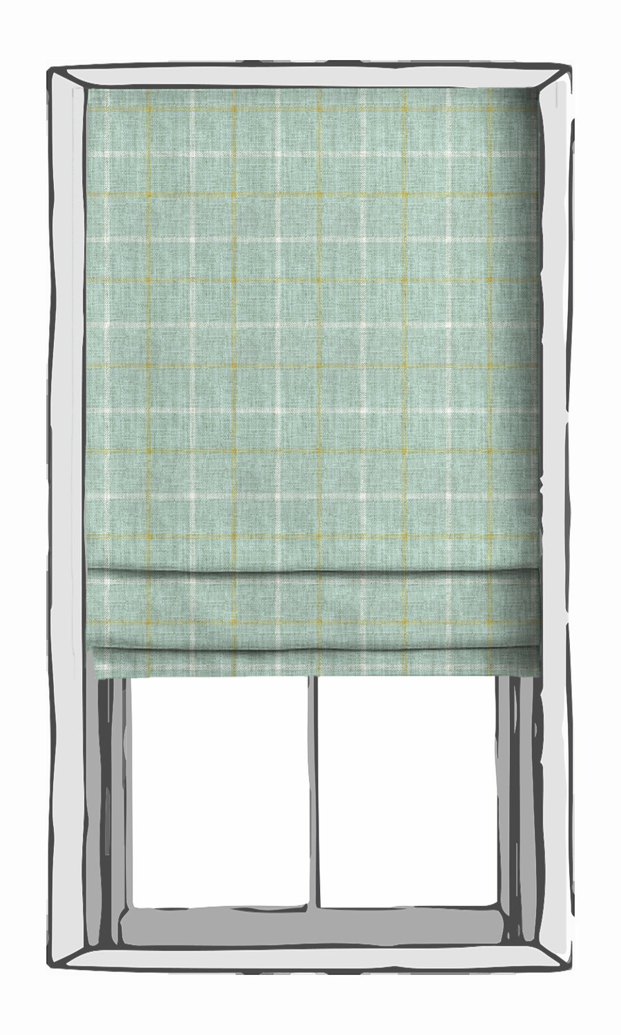 Check Patterned Curtains for Living, Bedroom, Kitchen, Bathroom (Aqua Blue)