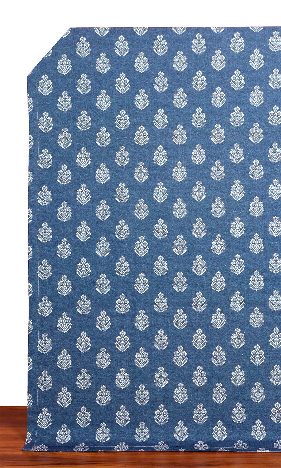Floral Cotton Window Treatments Fabric Sample (Blue)
