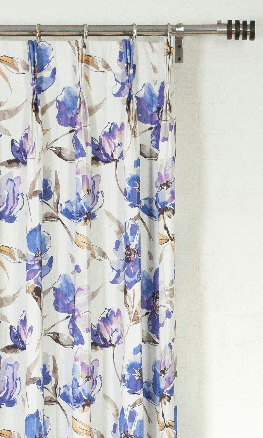 Floral Cotton Home Textile Fabric Material Sample (Purple/ Blue)