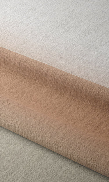 3-Tone Ombre Drapes (Rust Orange/ Beige) Extra Long Short Wide