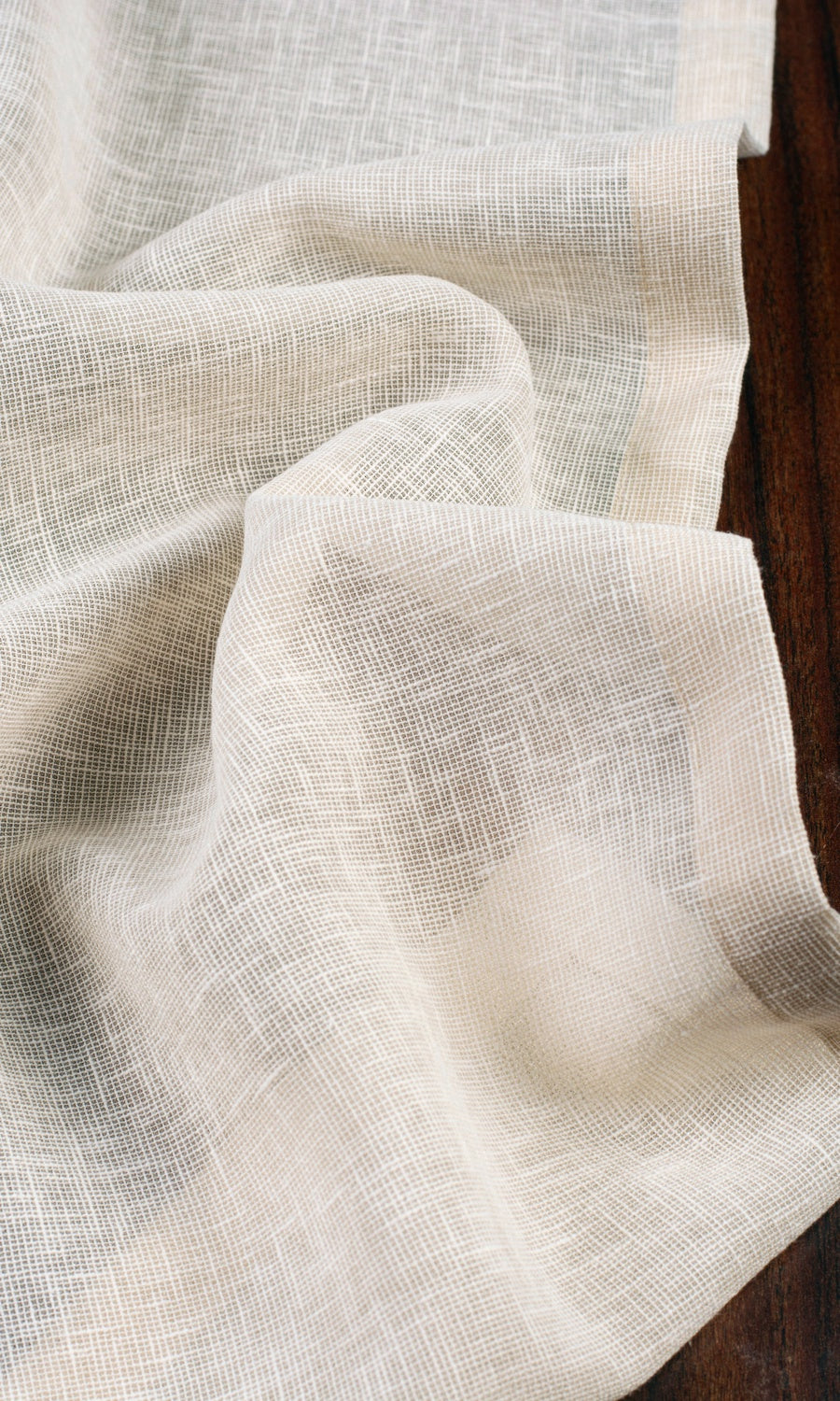 Plain Sheer Fabric Material By the Metre (Beige)