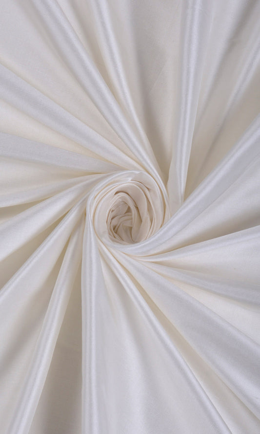 Shantung Silk Home Décor Fabric Sample (White/ Ivory)