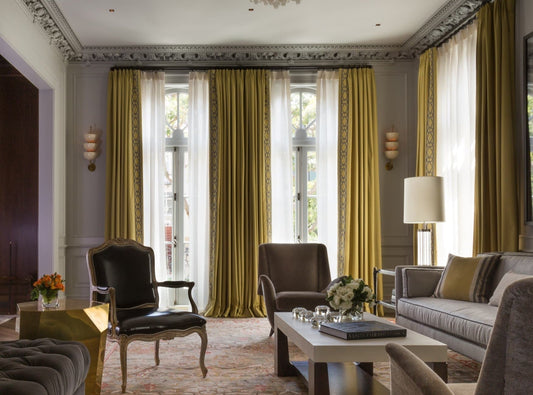 Living room layered curtains