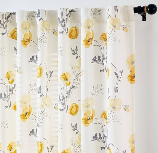 Back tab top curtains