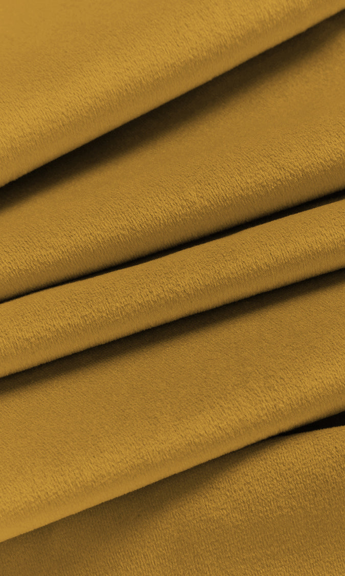 Velvet Home Décor Fabric By the Metre (Deep Yellow/ Mustard)
