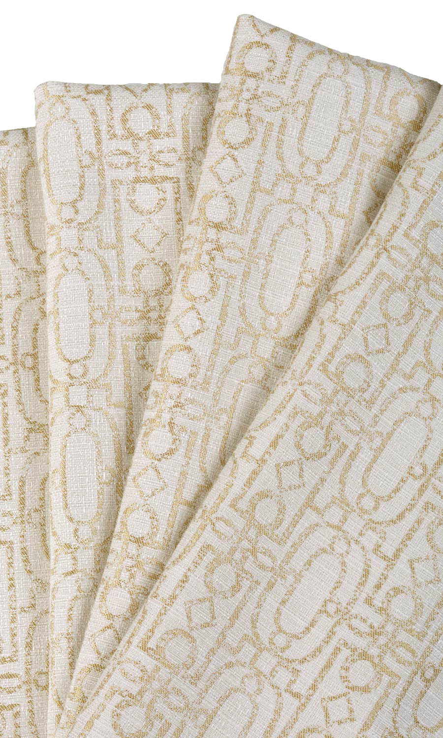 Trellis Poly-Cotton Home Textile Fabric Material By the Metre (Off White/ Pale Beige)