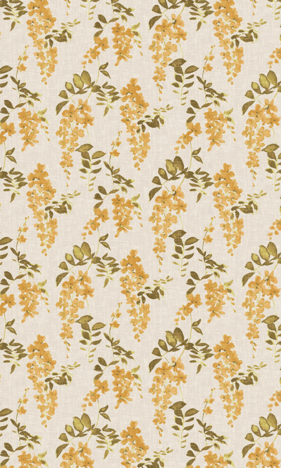 Dimout Floral Home Textile Fabric Material By the Metre (Honey Yellow/ Grey)