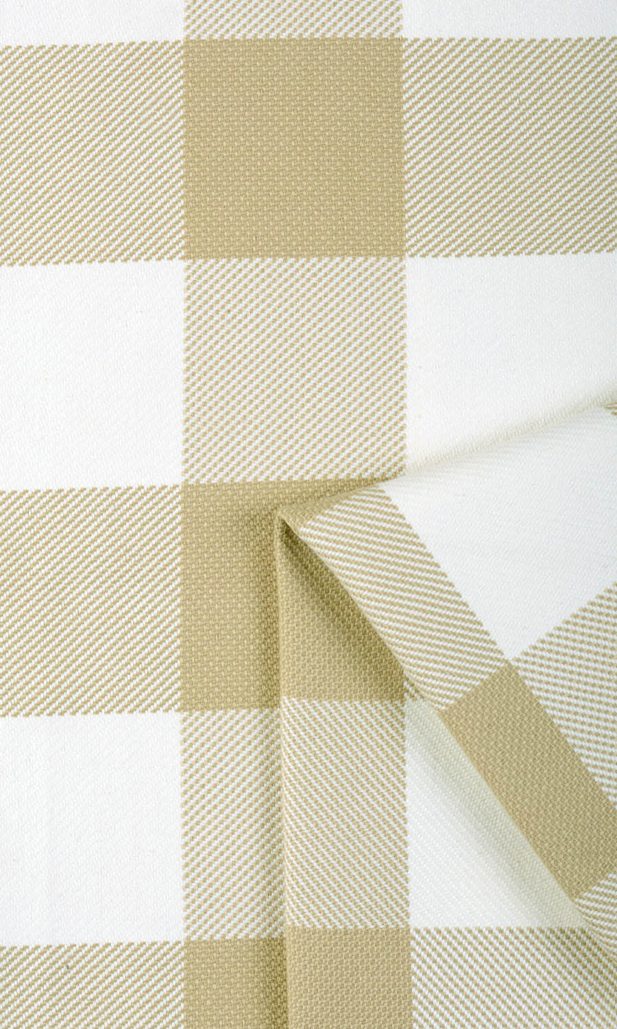 Buffalo Plaid Window Treatments Fabric Sample (Khaki Brown/ White)