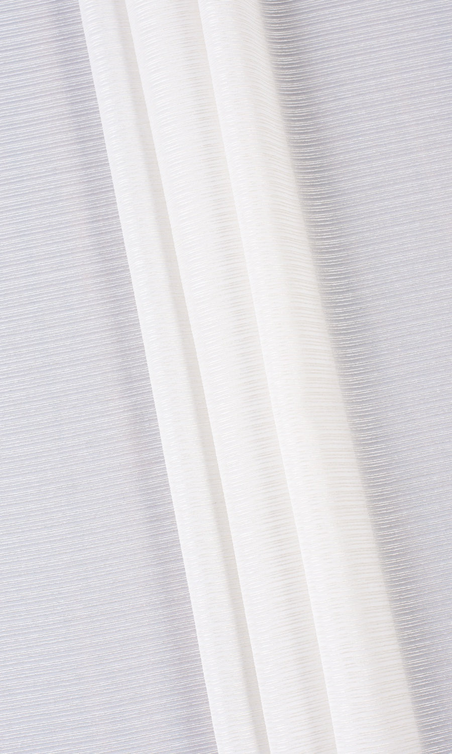 Striped Sheer Home Textile Fabric Material Sample (Pearl White)