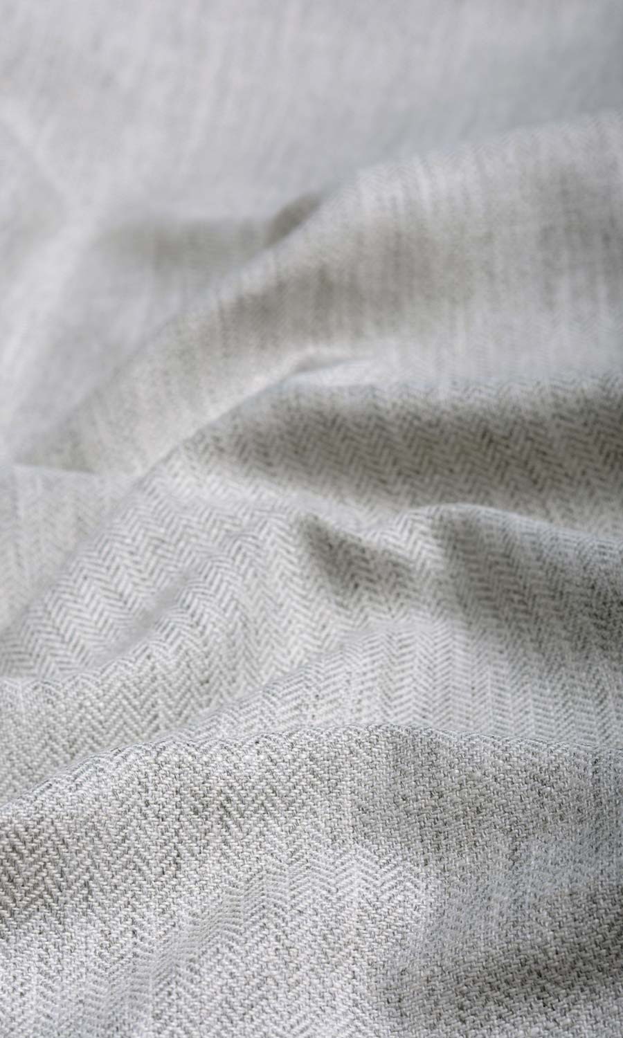 Herringbone Textured Window Treatments Fabric By the Metre (Smoke White)