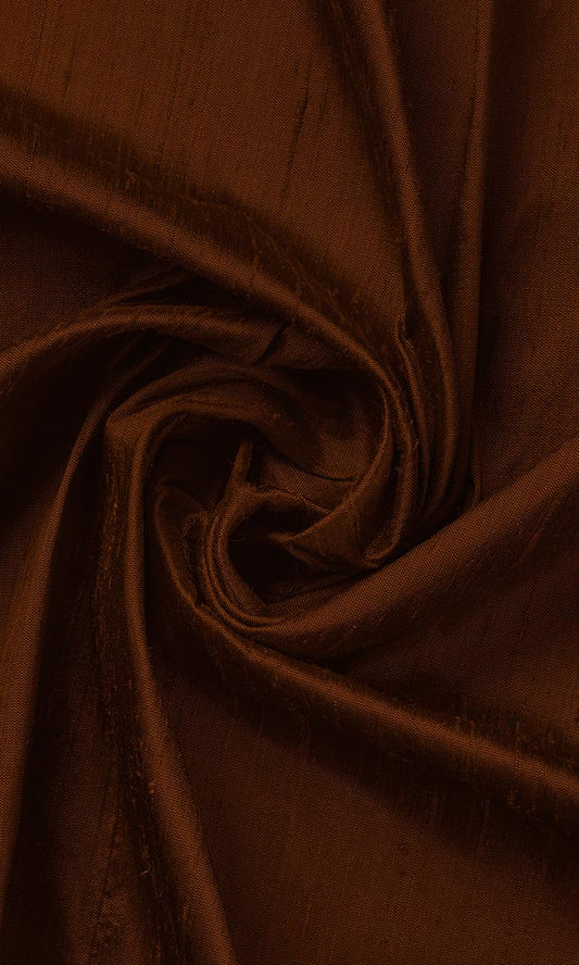 Dupioni Silk Home Décor Fabric By the Metre (Brown)