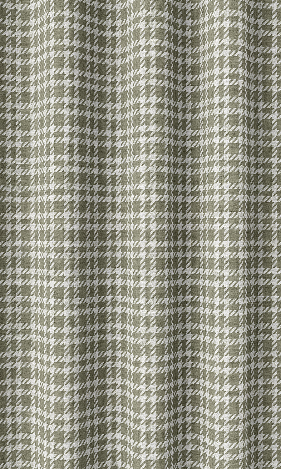 Checkered Home Décor Fabric Sample (Olive Green/ White)